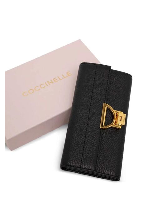 Coccinelle Black Grained Lock Wallet