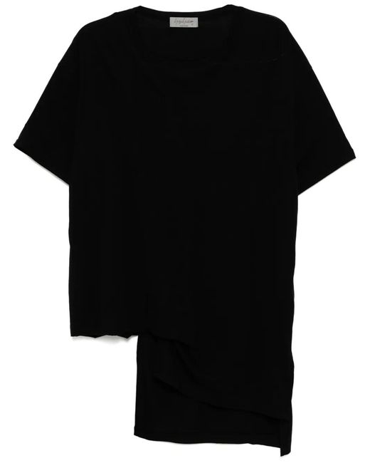 Yohji Yamamoto Black Asymmetric T-Shirt for men