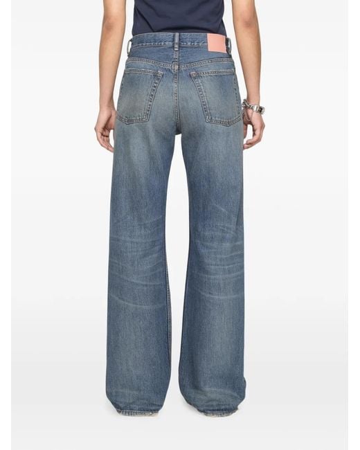 Vaqueros Rectos Con Parche Del Logo Acne de color Blue