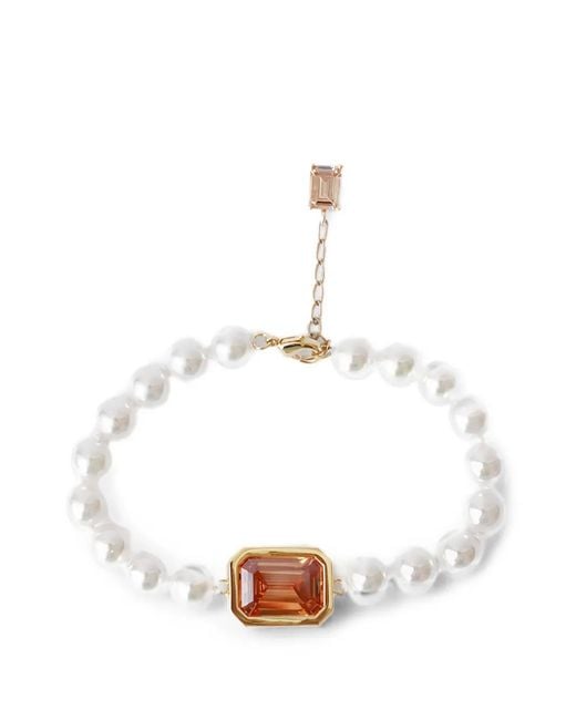 Izabel Display White Pearl-Embellished Crystal-Pendant Bracelet