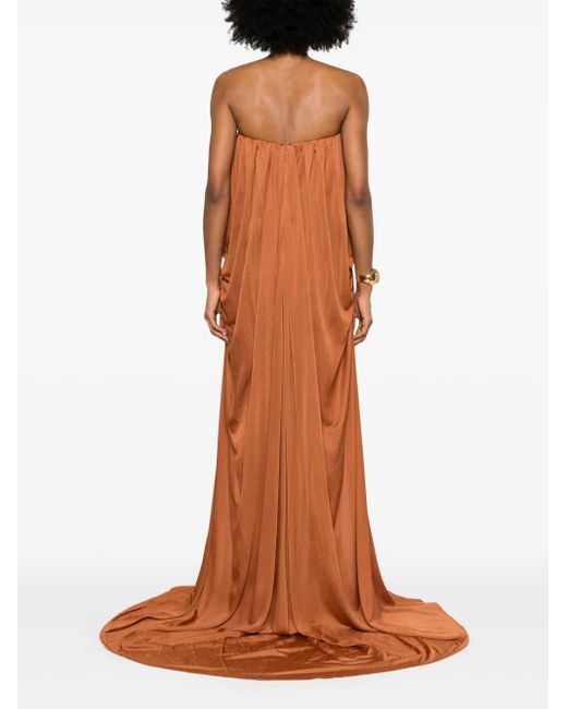 GIUSEPPE DI MORABITO Orange Drapiertes Abendkleid