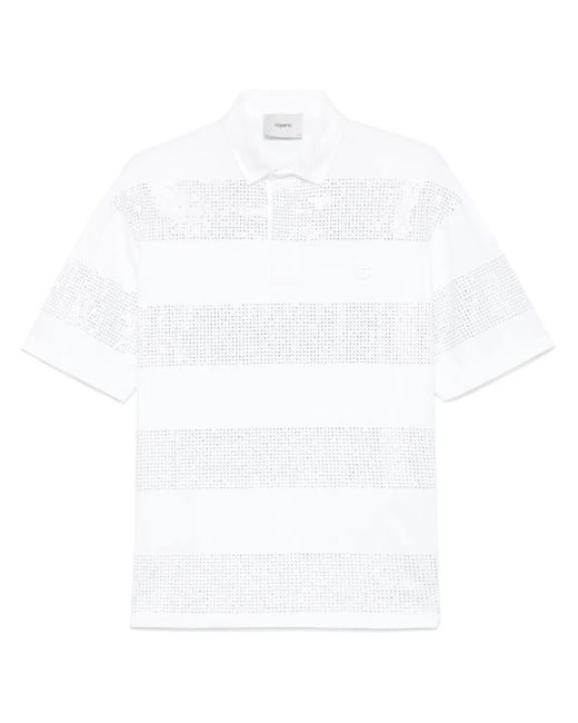 Polo À Rayures En Cristaux Coperni en coloris White