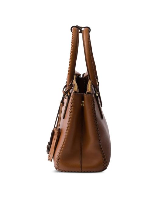 Prada Brown Sac Galleria Médium En Cuir