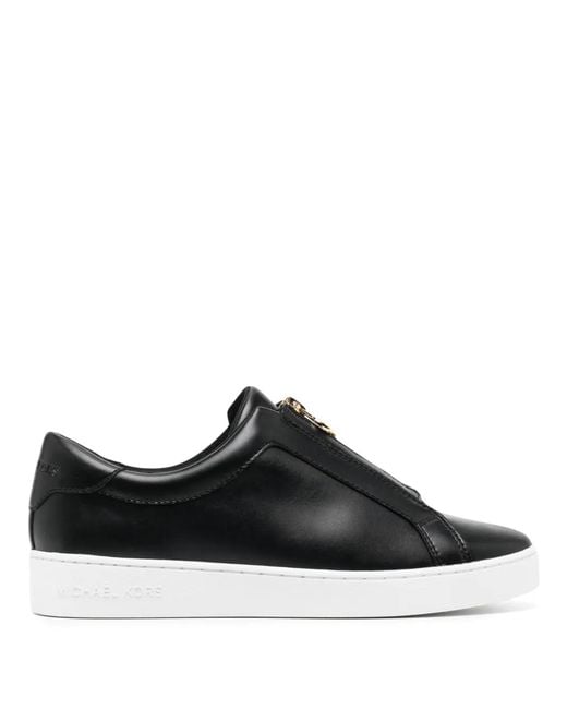 Michael Kors Black Keaton Zip Slip-On Sneakers