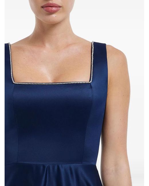 POST MERIDIEM Blue Decorated-Bodice Midi Dress
