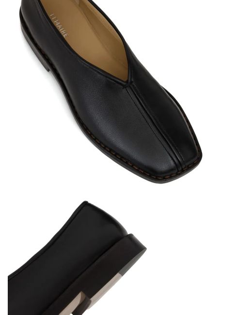 Lemaire Black Flat Piped Slippers