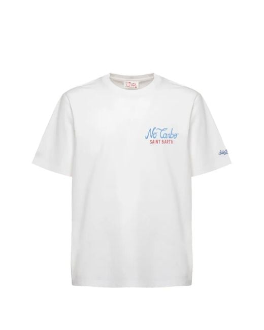 Mc2 Saint Barth White Graphic-Print T-Shirt for men