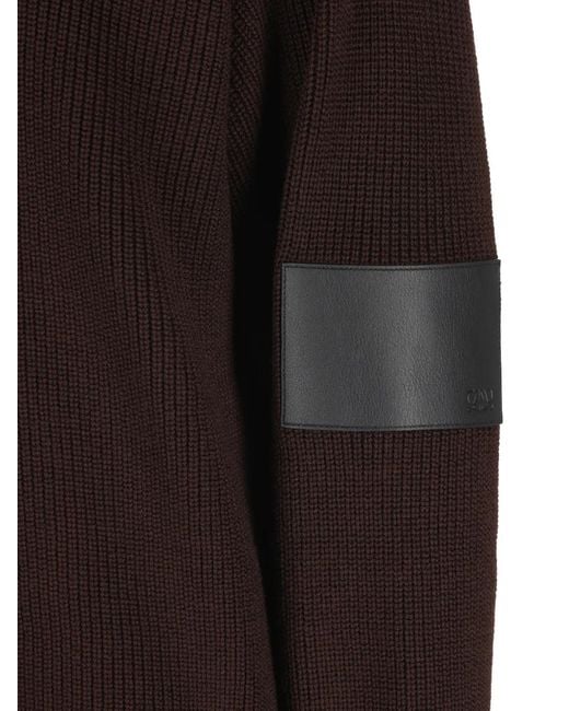 Loewe Black Zip-Up Wool Sweater