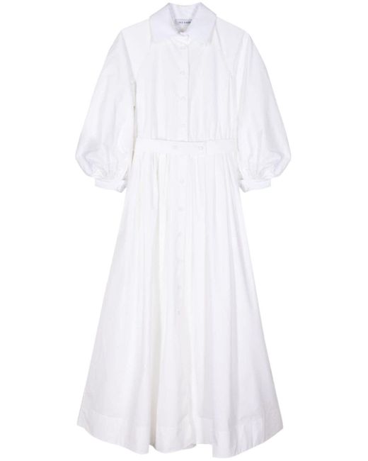 Dice Kayek White Full-skirt Cotton Dress