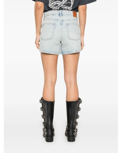 Anine Bing Blue Denim Shorts