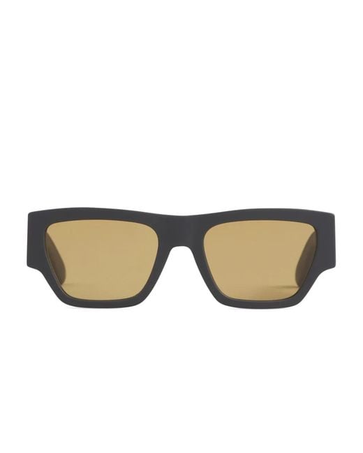 McQueen Gray Angled Rectangle-Frame Sunglasses for men