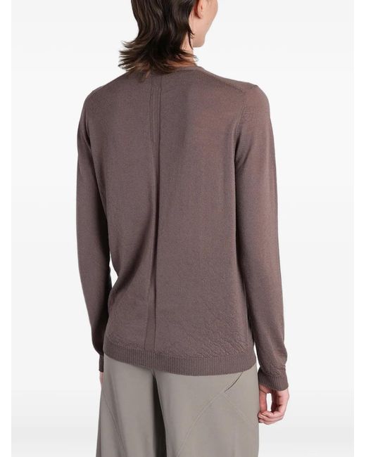 Rick Owens Purple Deep V-Neck Sweater