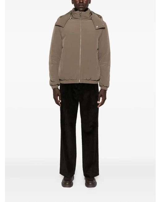 Sandro Brown Zip-Front Hooded Jacket for men