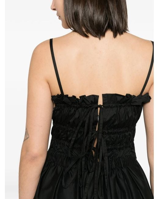 Liviana Conti Black Ruched-Bodice Midi Dress