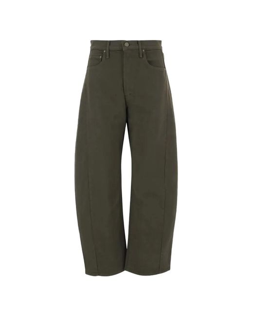 Mother Green Half Pipe Flood Barrel-Leg Jeans