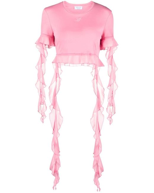 Blumarine Pink Bestickte Bluse