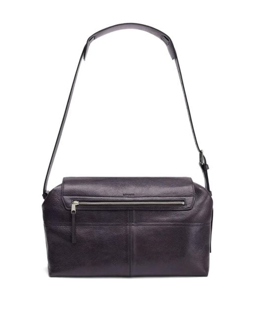 Lemaire Black Week-End Gear Leather Shoulder Bag