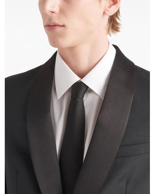Prada Black Single-Breasted Wool And Mohair Tuxedo for men