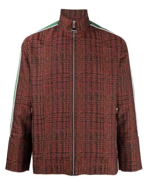 Ahluwalia Brown Check-Pattern Zip-Up Jacket for men