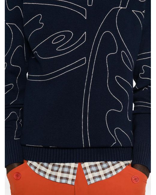 Arte' Blue Crew-Neck Sweater for men