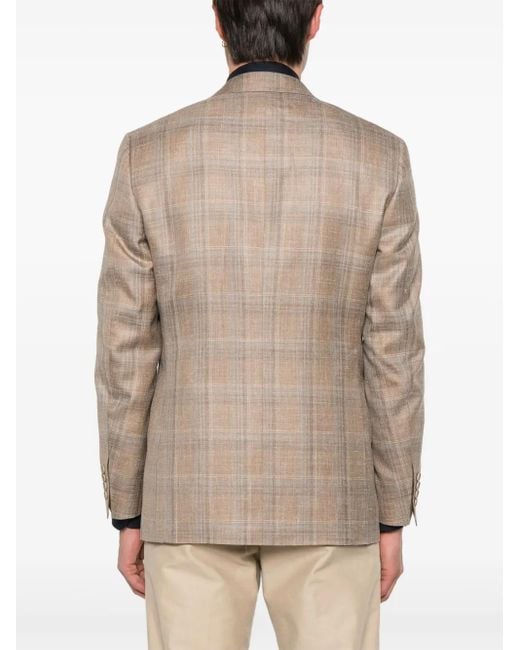 Canali Geruite Blazer in het Natural voor heren