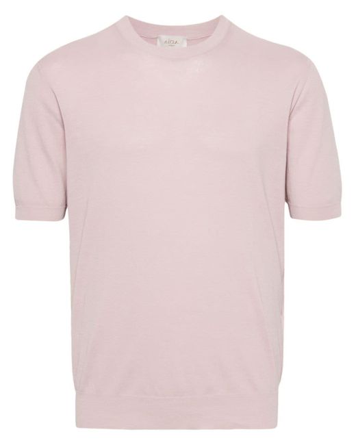 Altea Pink Fine-knit Cotton T-shirt for men