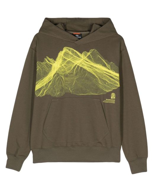 Parajumpers Green Latemar Mountain-print Hoodie for men