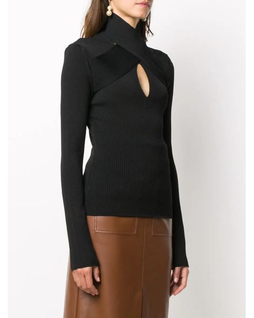 MSGM Black High Neck Knitted Top