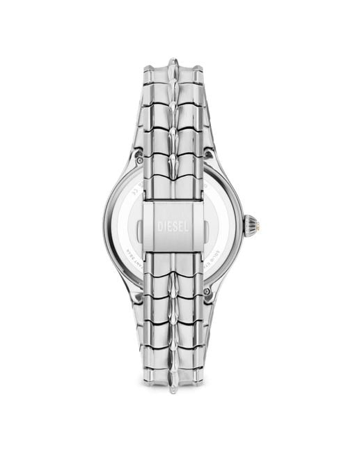 DIESEL White Stainless Steel Pave 32Mm Watch for men