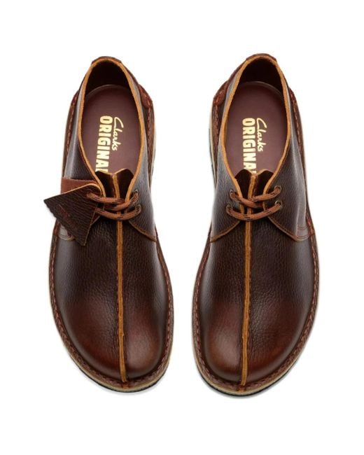Clarks Brown Leather Lace-Up Boots for men