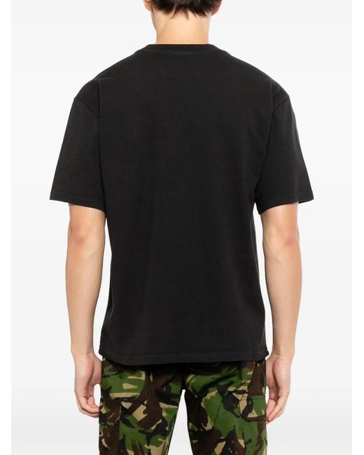 Melt Black Mushroom Print T-Shirt for men