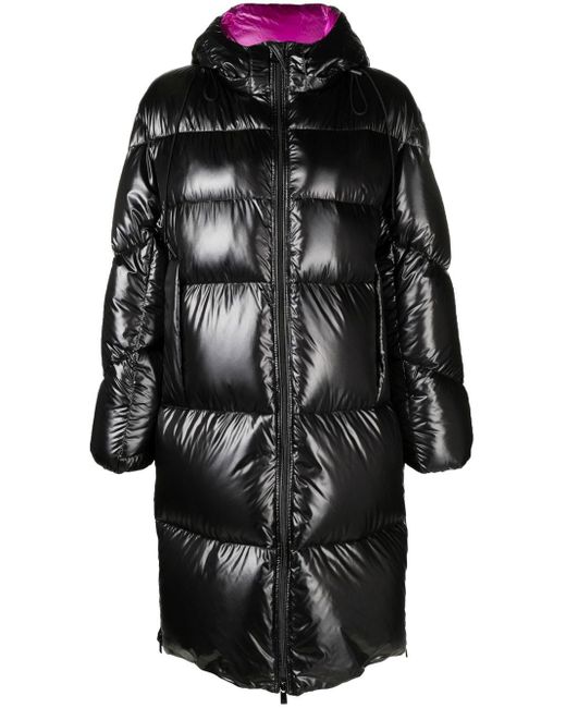 black high shine padded coat river island