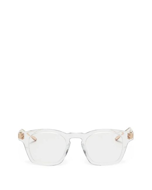 Akoni White Wise Squared-Frame Glasses