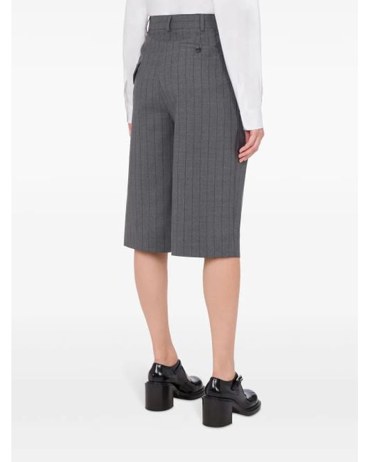 Moschino Gray Overlapping-Panel Shorts