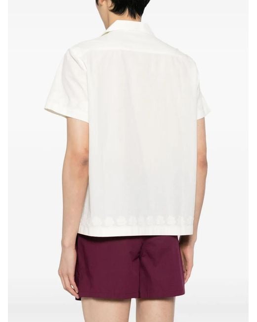 Bode White Embroidered Short-Sleeve Shirt for men