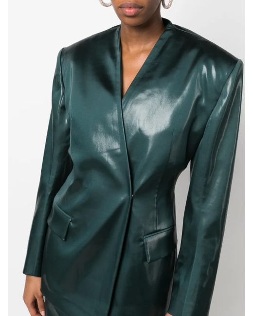 Blazer asimétrico con cuello en V Genny de color Green