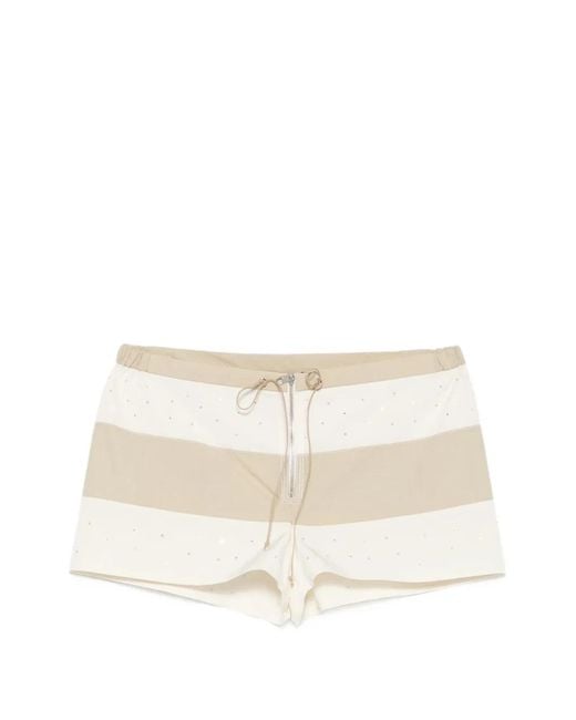 Paloma Wool Natural Zurriola Rhinestone-Embellished Shorts