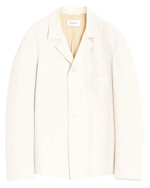 Lemaire White Tailored Shirt Jacket for men
