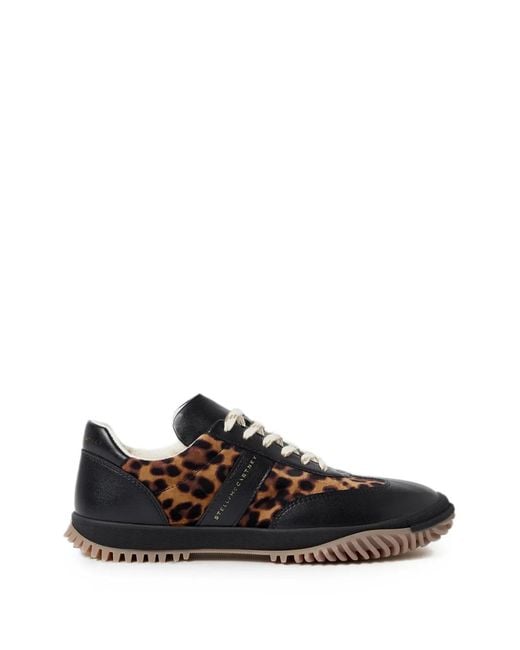 Stella McCartney Black Leopard-Print Hemp Sneakers