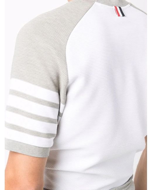 Thom Browne White 4-Bar Stripe T-Shirt for men