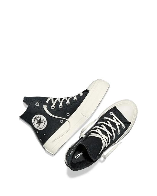 Converse Black Chuck Taylor All Star Lift Platform Beads Sneakers