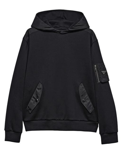 Sudadera De Algodón Con Capucha Prada de hombre de color Black