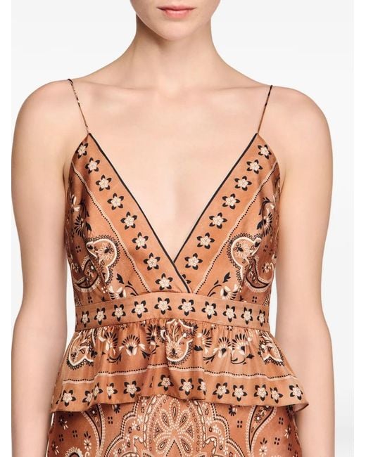 sandro brown dress Sandro Sleeveless knit midi dress