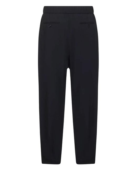 Giorgio Armani Black Pleated Elasticated Trousers for men
