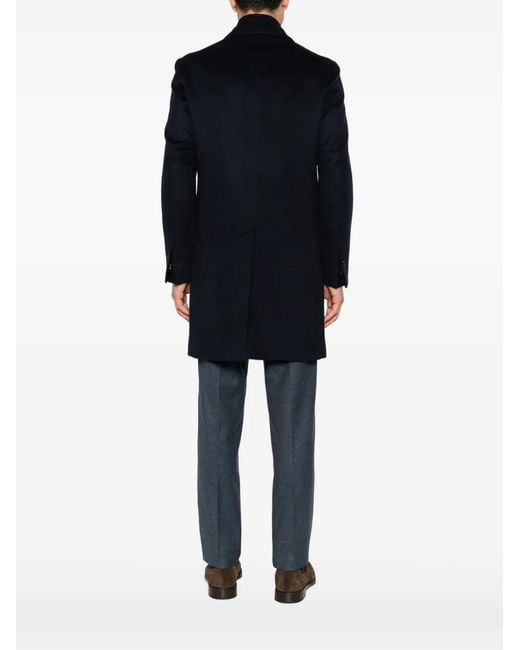 Corneliani Blue Layered Notched-Lapel Coat for men