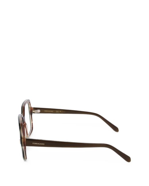 Ferragamo Eyewear Black Eckige Brille