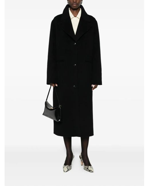 Loulou de Saison Black Buttoned Wool Coat