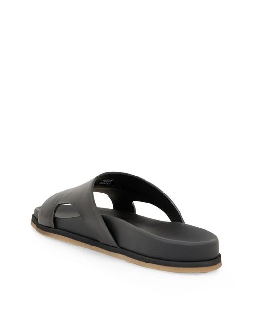 Santoni Black Crossover Leather Sandals for men