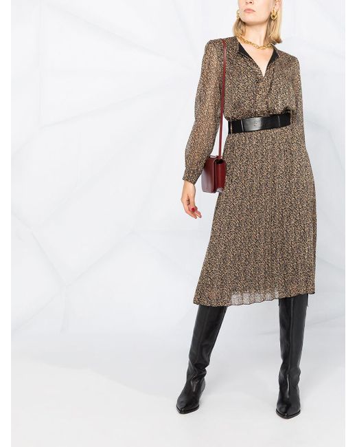 black printed belted dress