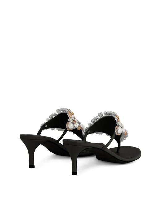 Rabanne Black Crystal-Embellished Sandals